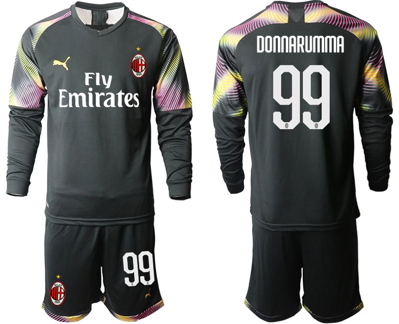 Men 2019-2020 club AC milan black goalkeeper Long sleeve #99 Soccer Jerseys->customized soccer jersey->Custom Jersey